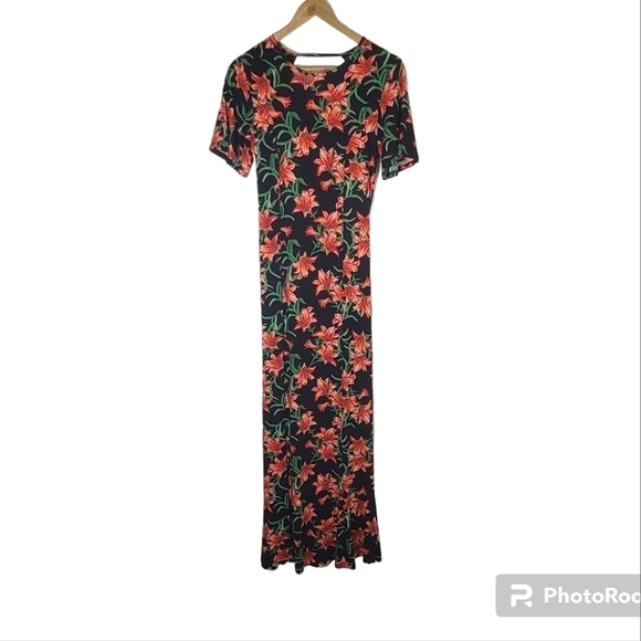 Asos Maxi Tea Dress with Open Back Detail in Floral Print  Women's Size 6 - Picture 6 of 16